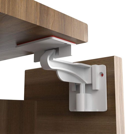 Keeps cabinets and drawers securely locked to protect children, while remaining discreet and easy for adults to use.